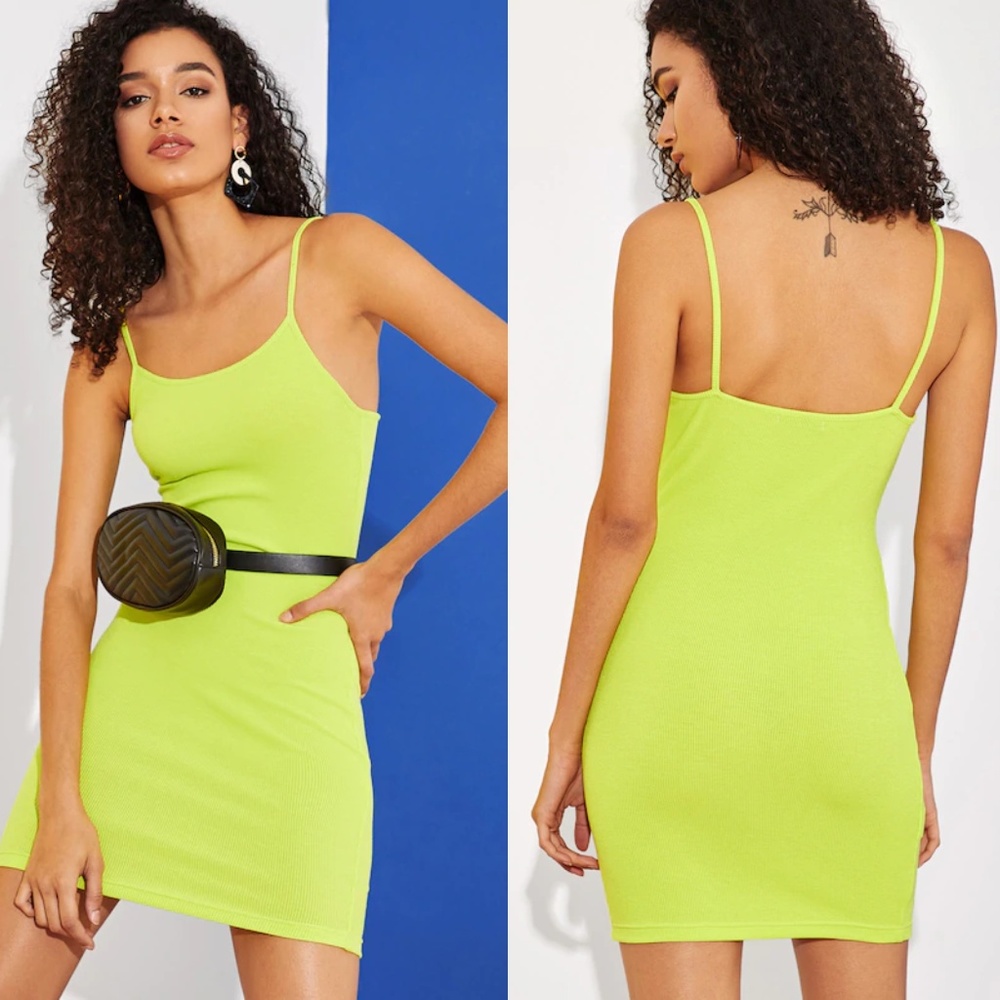 Neon Green Mini Dress